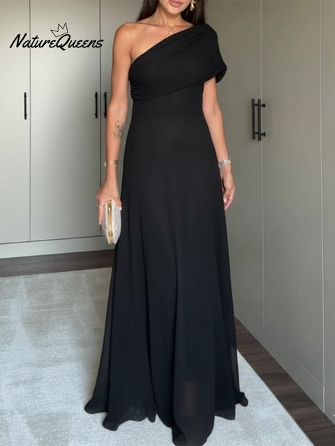 Women's Elegant Off-the-shoulder Stretch Mesh Maxil Dress