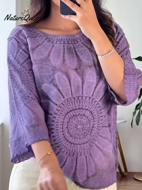 Women's Sunflower Cotton and Linen Top