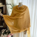 Cotton and Linen Solid Color Casual Scarf