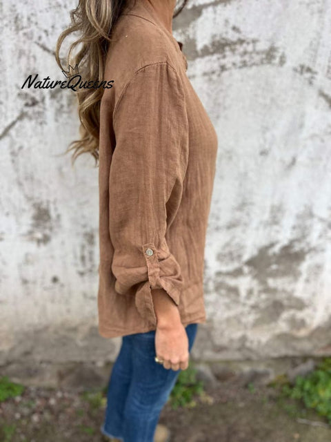 Long Sleeve V-Neck Casual Shirt