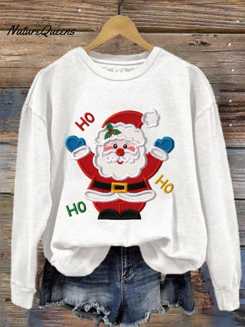 Women's Santa Claus HO HO HO printed sweatshirt