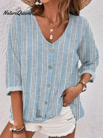 Fresh Blue 3/4 Sleeve Top