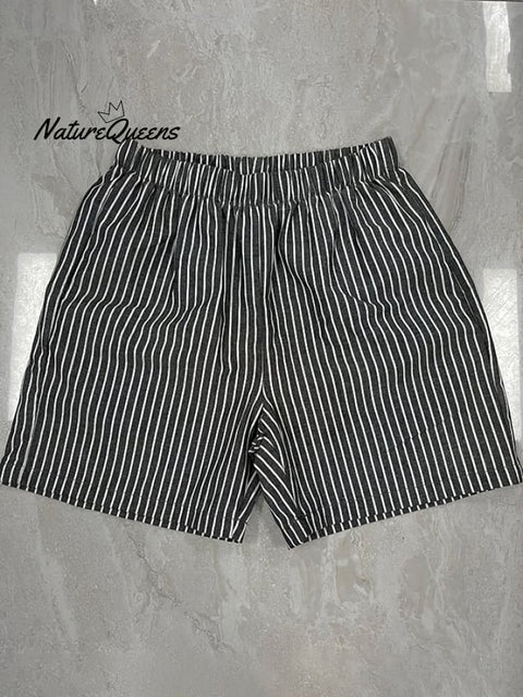 Classic Stripe Relaxed Baggy Shorts