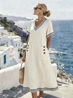 Women'S Casual Color-Block Patchwork Dress