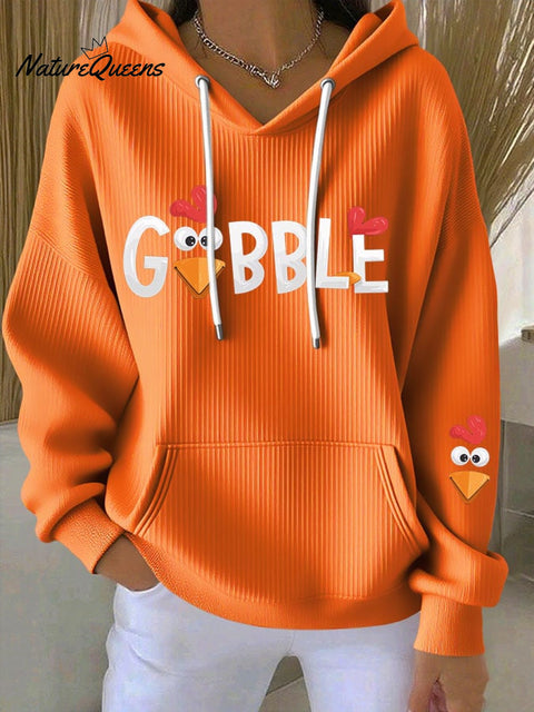 Women's Funny Thanksgiving Turke Print Casual Sweatshirt