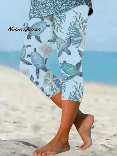 🔥Buy 3 Get 10% Off🔥Women's Hawaiian Turtle Print Resort Casual Leggings