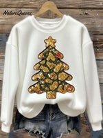 Women's Christmas Tree Art Print Flannel Sweatshirt