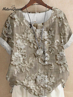 Ethnic 3D Printing Short sleeve button T-Shirt