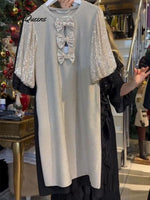 Women's Round Neck Sequin Dress with Bow✨