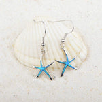 1pair Elegant Starfish Dangle Earrings, Imitation Opal Earrings, Beach Holiday Jewelry