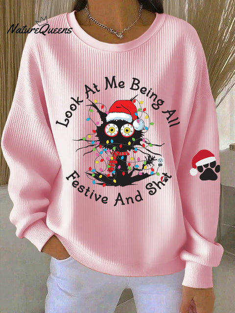Women's Look At Me Being All Festive Print Casual Sweatshirt