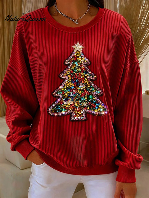 Women's Casual Christmas Print Long Sleeve Sweatshirt