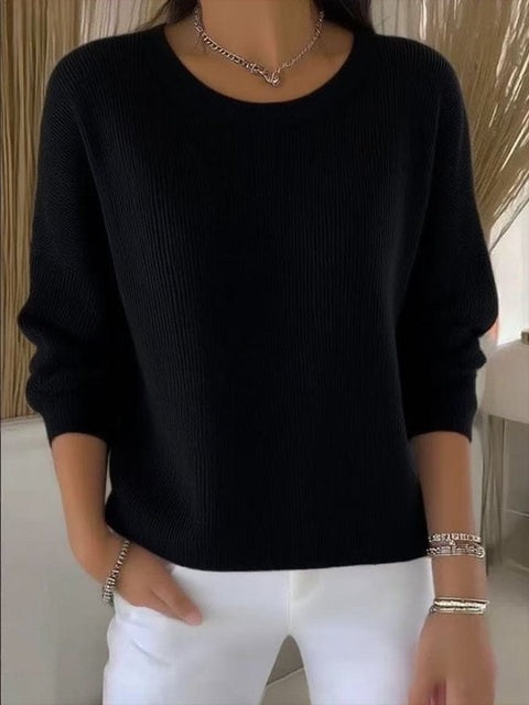 Women's Autumn Solid Color Casual Pullover Sweater