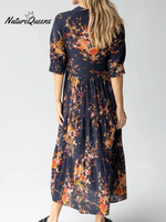 Floral-print Cotton Midi Dress