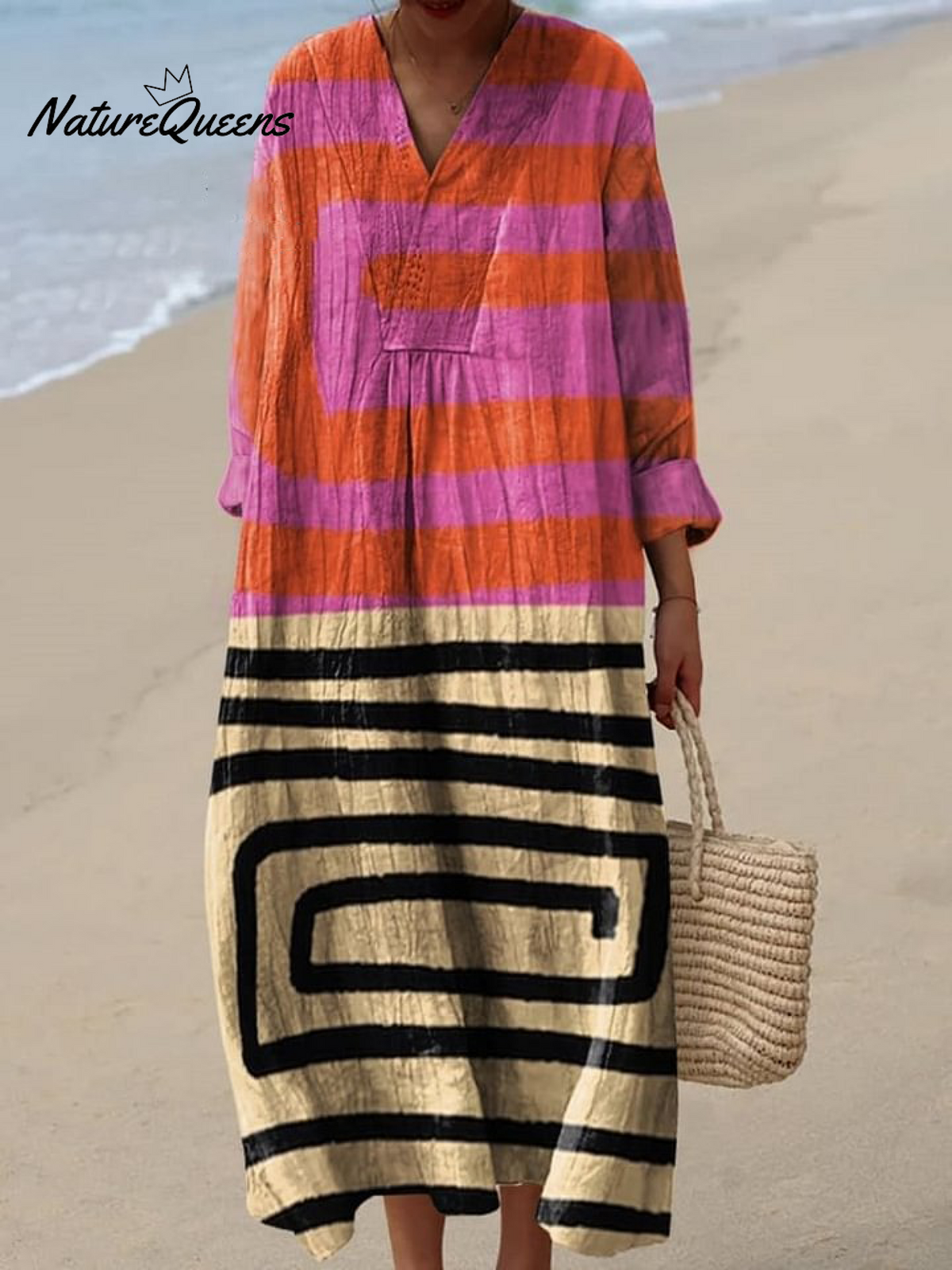 Women's Abstract Art Fluid Art Print Flowy Dress