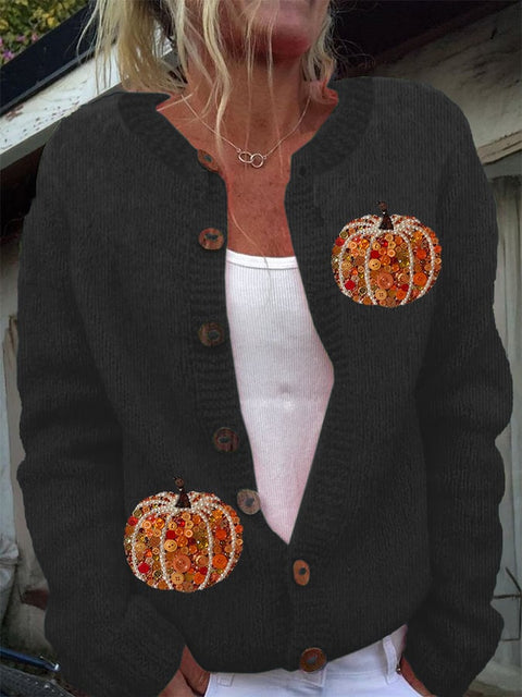 Women's Fall Print Sweater Cardigan