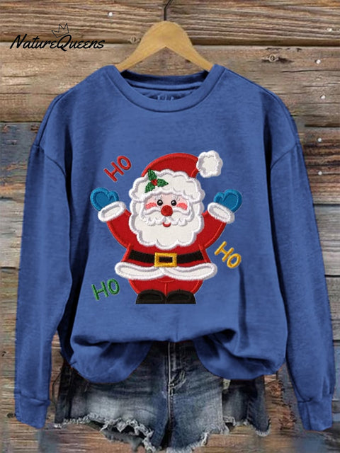 Women's Santa Claus HO HO HO printed sweatshirt