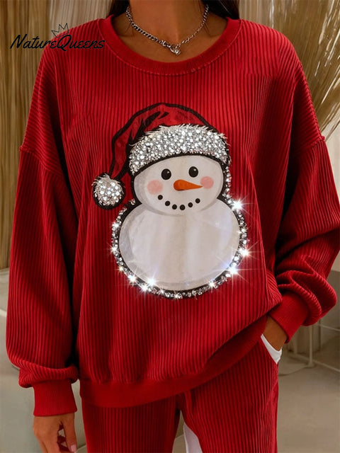 Women's Casual Christmas Print Long Sleeve Sweatshirt