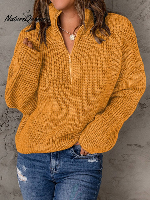 Women's Knit Zipper Sweatshirt