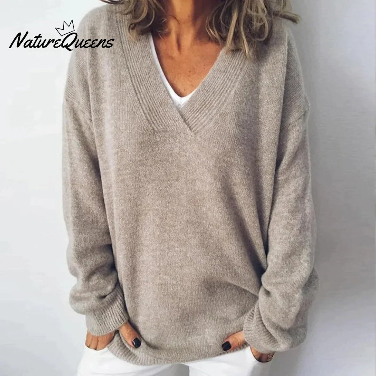 Pull à col V Cachemire | HINNATA™