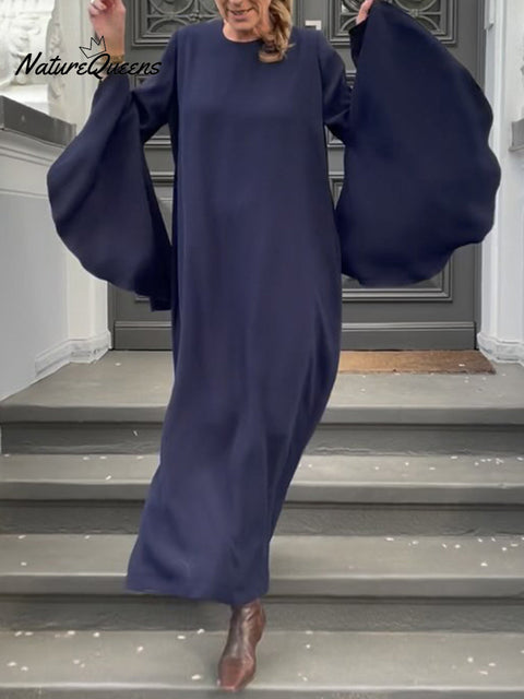 Women's Elegant Solid Color Multi-Layered Bell Sleeve Dress