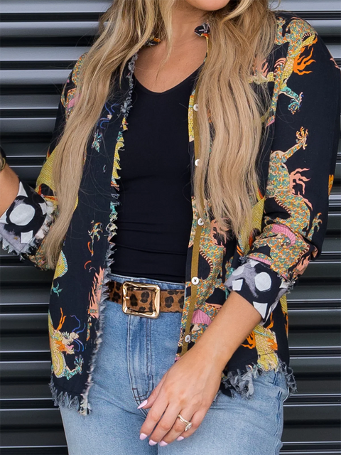 Charizard Print Tassel Shirt Top