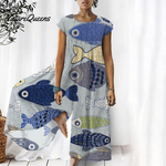 Cute Blue Animal Print Jumpsuit / S