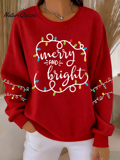 Women's Merry And Bright Print Casual Sweatshirt