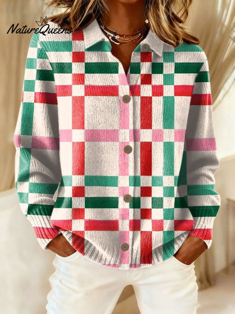 Women's Casual Christmas Print Knitted Cardigan
