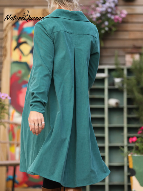 Women's Elegant Solid Color Lapel A-Line Dress