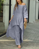 Cotton Linen Casual Suit Grey / S