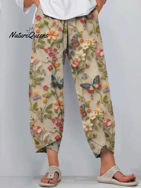 Women Floral Ankle Pants Pant Casual Spring/Fall Trousers