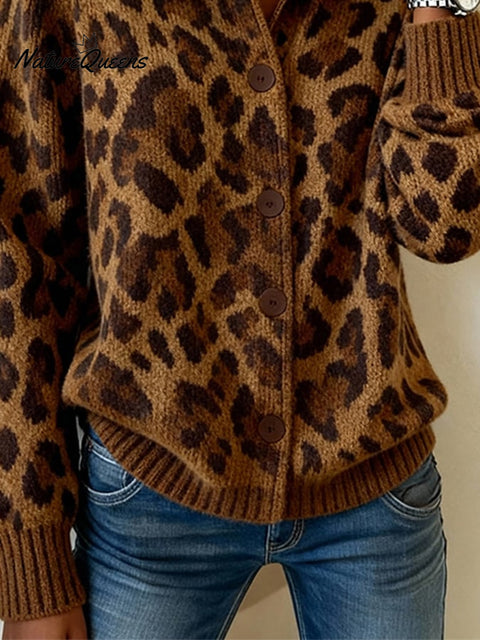 Women's Autumn/Winter Leopard Print Cardigan
