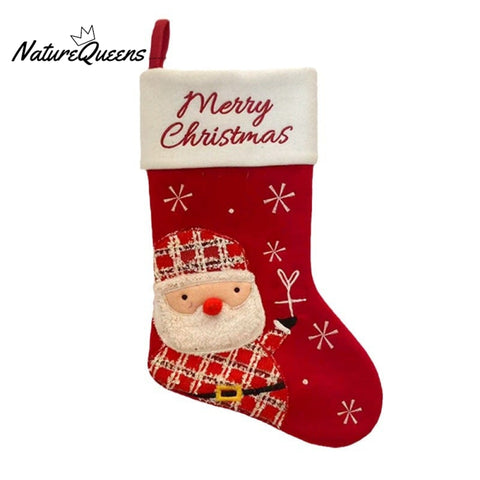 Cartoon Christmas Stocking Gift Bag Christmas Snowman Old Man Elk Pattern Christmas Decoration Pendant Gift Props