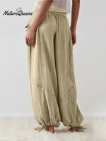 Women's Casual Fashion Solid Color Strap Pocket Wide Leg Pants