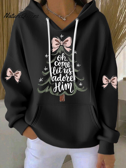 Women's “Oh Come Let Us Adore Himâ€?Print Casual Sweatshirt