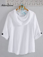 Women's Casual Solid Color Half Sleeve Loose Solid Color Linen Top