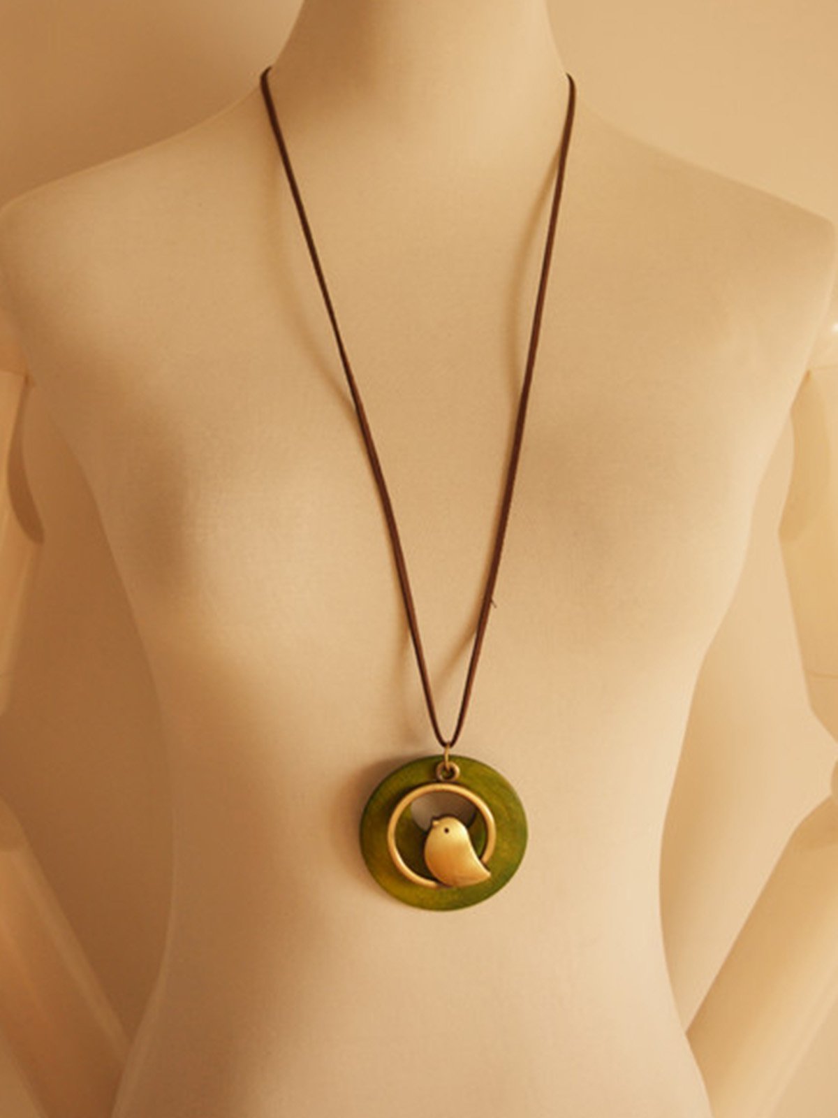 Handmade Bird Sweater Vintage Necklace