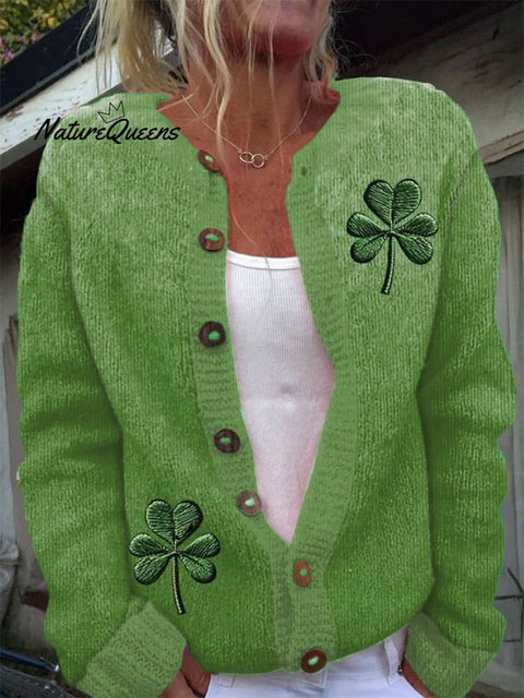 Women's St. Patrick's Day Printed Knit Cardigan