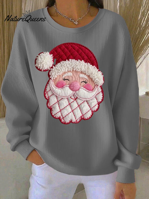Women's Retro Christmas Print Round Neck Sweatshirt