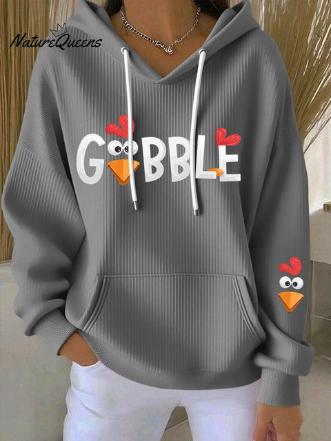 Women's Funny Thanksgiving Turke Print Casual Sweatshirt