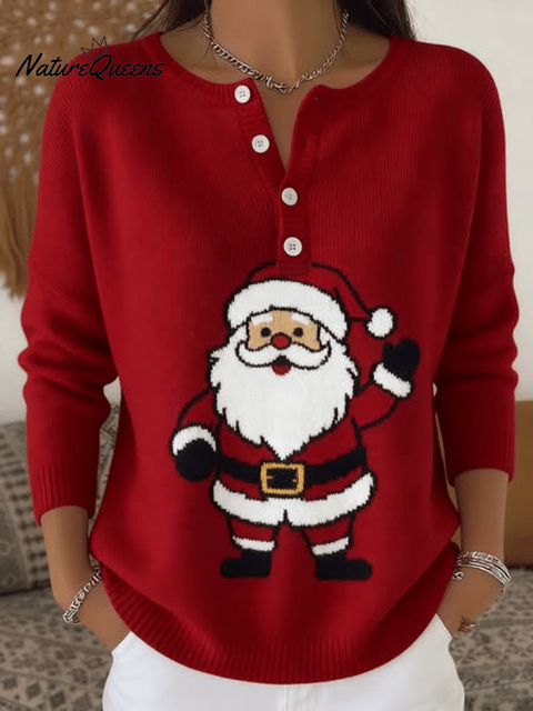 Women's Santa Claus Print Top