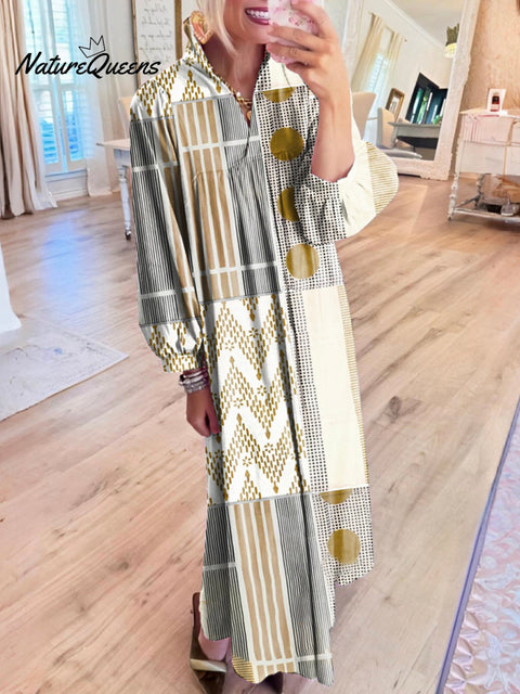 Casual Geometric Pattern Dress