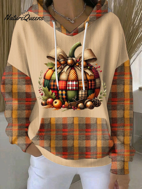 Women's Autumn Retro Pumpkin Print Sweatshirt