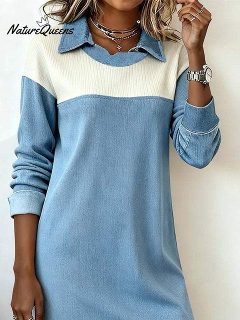 Women'S Casual Featured Patchwork Dress