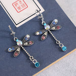 Color Diamond Dragonfly Earrings