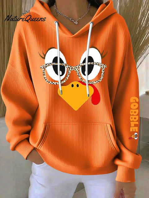 Women's Thanksgiving Turkey Print Hoodie