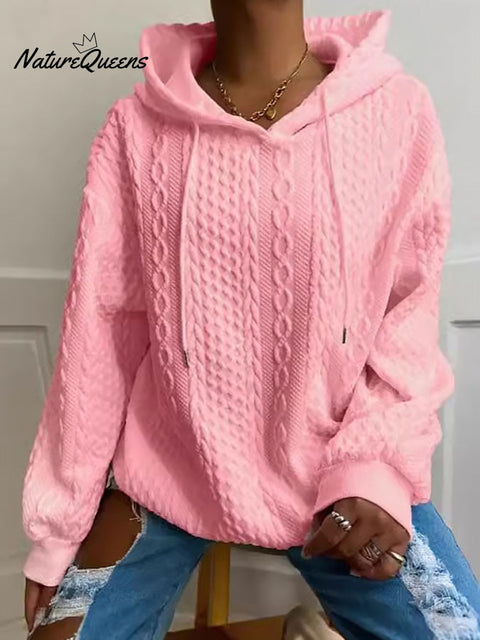 Women's Casual Solid Color Hooded Sweatshirt