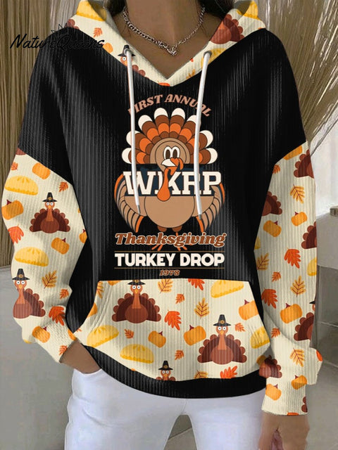 Women's Thanksgiving Turkey Print Casual Sweatshirt