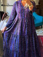 Pleated Floral Print Cotton and Linen Dress